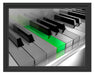 Piano green Klaviertasten Schattenfugenrahmen 38x30