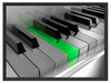 Piano green Klaviertasten Schattenfugenrahmen 80x60