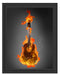 Brennende Gitarre Heiße Flammen Schattenfugenrahmen 38x30