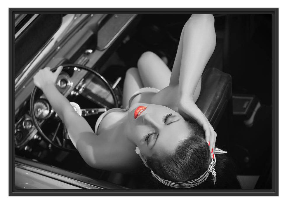 Pixxprint Rockabilly Retro Style, im Schwebe-Effekt Bilderrahmen