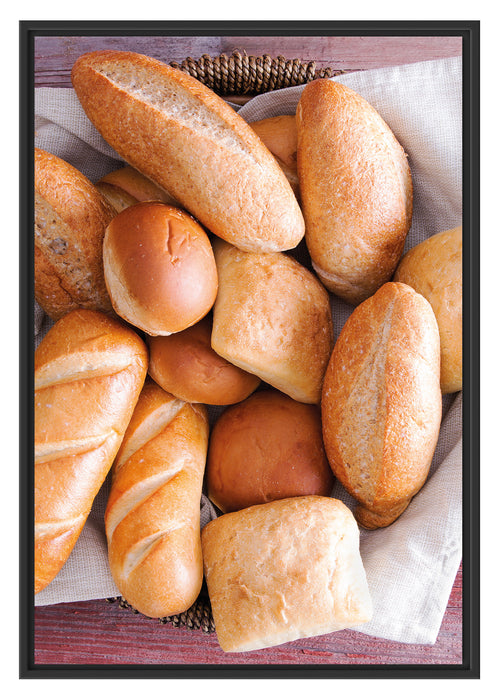 Pixxprint Brot Frühstück, im Schwebe-Effekt Bilderrahmen