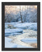 Bach in Winterlandschaft Schattenfugenrahmen 38x30