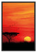 Roter Sonnenuntergang in Afrika Schattenfugenrahmen 100x70