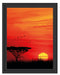 Roter Sonnenuntergang in Afrika Schattenfugenrahmen 38x30