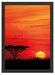 Roter Sonnenuntergang in Afrika Schattenfugenrahmen 55x40