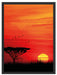 Roter Sonnenuntergang in Afrika Schattenfugenrahmen 80x60