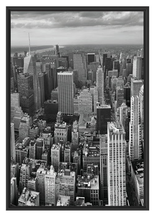 Pixxprint New York Skyline, im Schwebe-Effekt Bilderrahmen