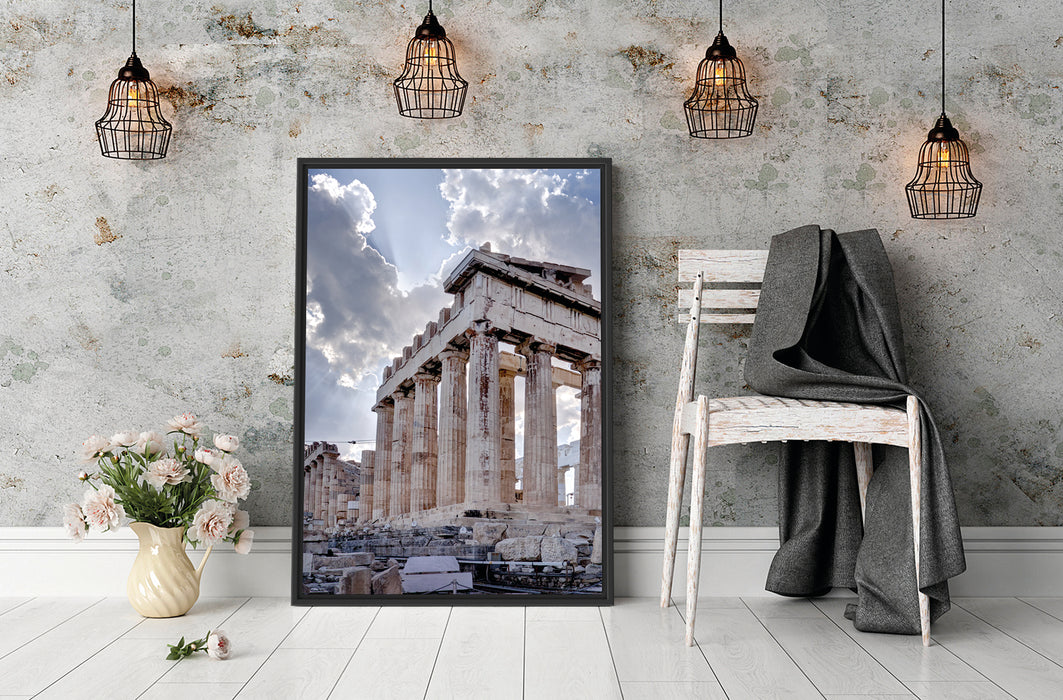 Antike Säulen Griechenland Schattenfugenrahmen Wohnzimmer