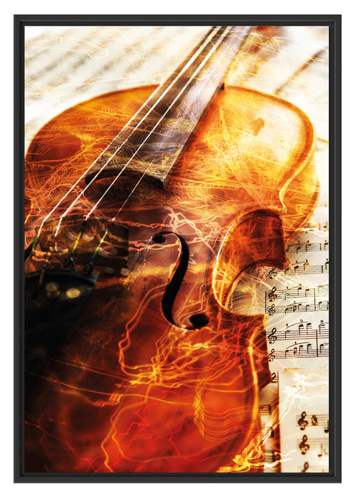 Pixxprint Geige, im Schwebe-Effekt Bilderrahmen