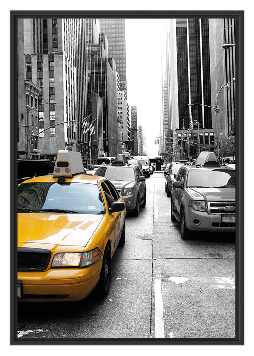 Taxi in New York Schattenfugenrahmen 100x70