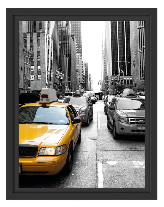 Taxi in New York Schattenfugenrahmen 38x30