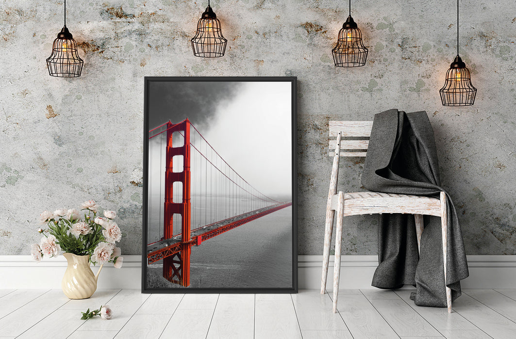 Golden Gate Bridge Aussicht Schattenfugenrahmen Wohnzimmer