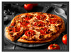 Salamipizza frisch aus dem Ofen Schattenfugenrahmen 80x60