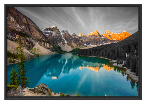 Moraine Lake in Canada Schattenfugenrahmen 100x70