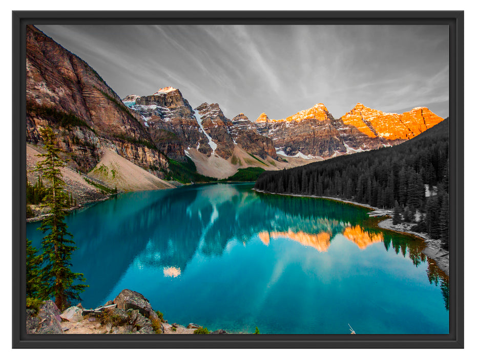 Moraine Lake in Canada Schattenfugenrahmen 80x60