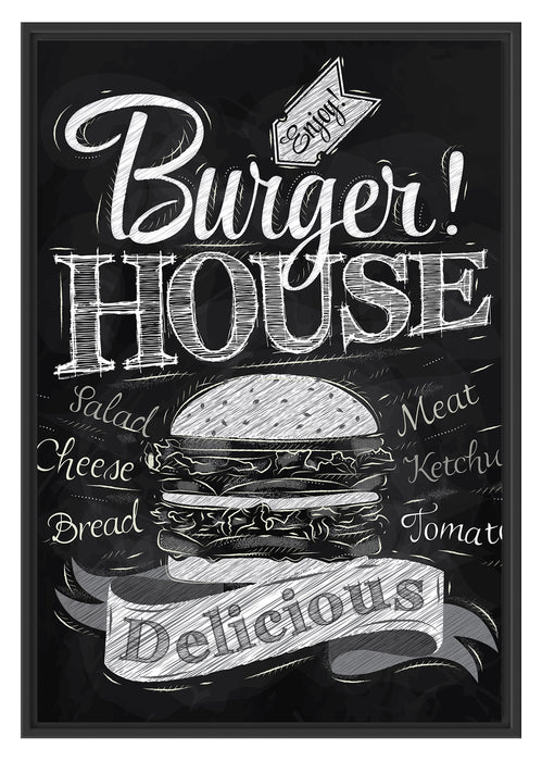Pixxprint Burger House, im Schwebe-Effekt Bilderrahmen