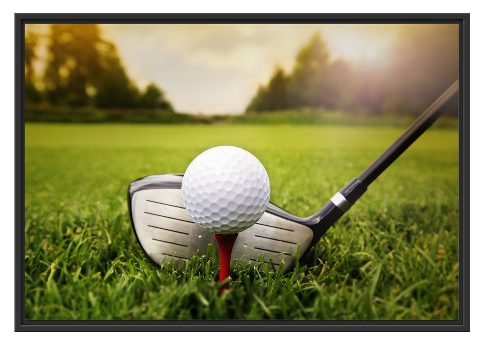 Pixxprint Golf Abschlag, im Schwebe-Effekt Bilderrahmen