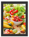 Buntes Obst und Gemüse Schattenfugenrahmen 38x30