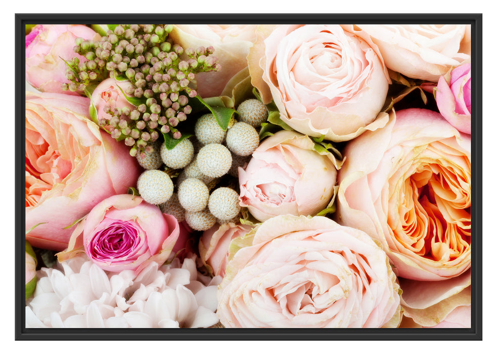 Pixxprint Rosa Rosen, im Schwebe-Effekt Bilderrahmen