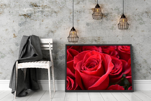 Romantische Rosen Schattenfugenrahmen Wohnzimmer