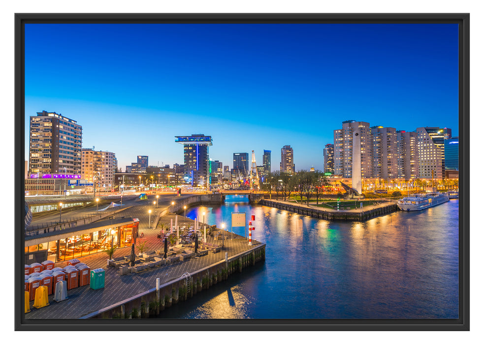 Pixxprint Ausblick auf Rotterdam, im Schwebe-Effekt Bilderrahmen