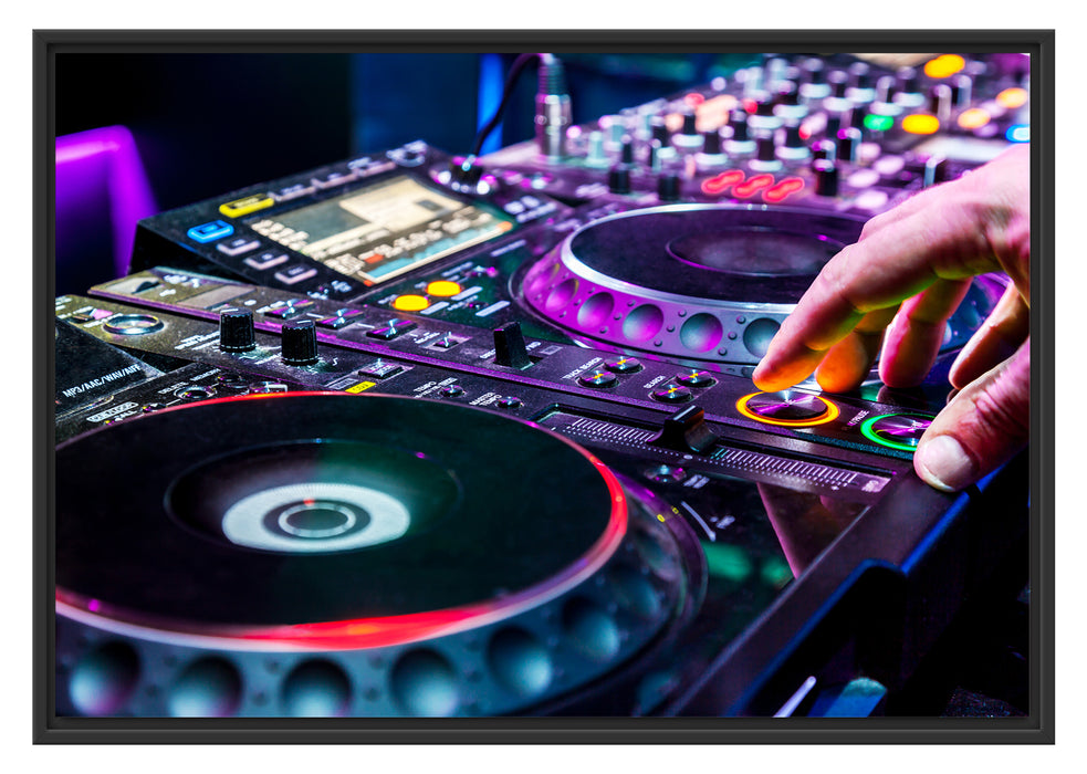 Pixxprint Modern beleuchteter DJ Pult, im Schwebe-Effekt Bilderrahmen