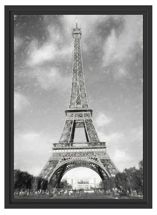Eifelturm in Paris Schattenfugenrahmen 55x40