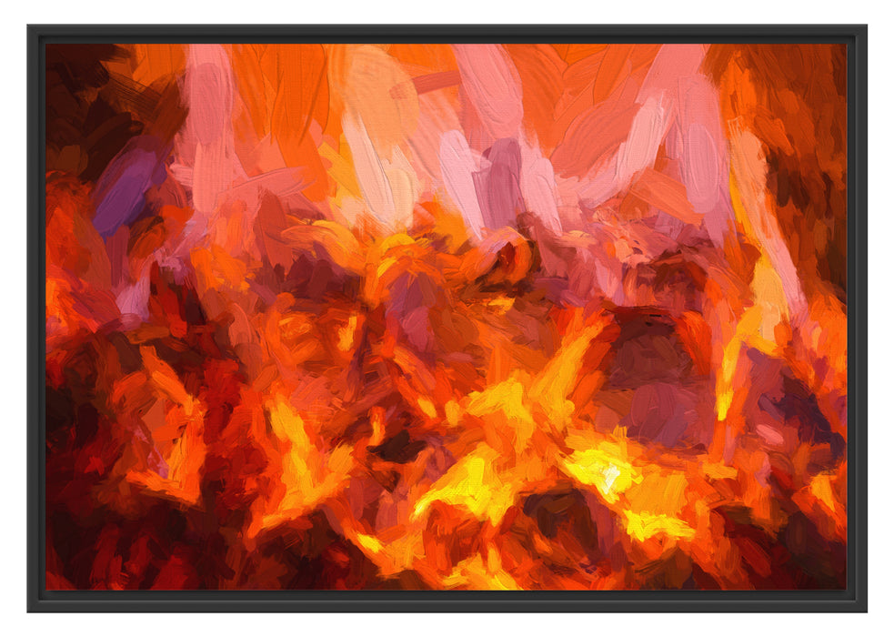 Pixxprint Kaminfeuer, im Schwebe-Effekt Bilderrahmen