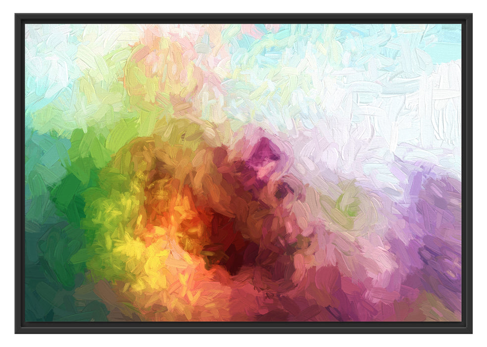 abstrakte bunte Wasserfarben Schattenfugenrahmen 100x70