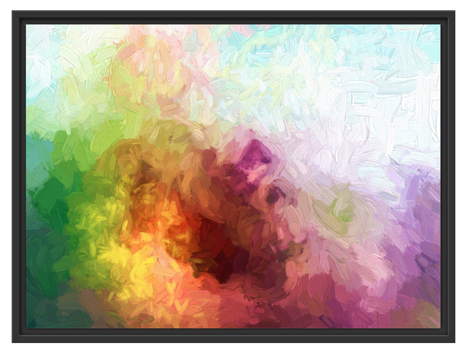 abstrakte bunte Wasserfarben Schattenfugenrahmen 80x60