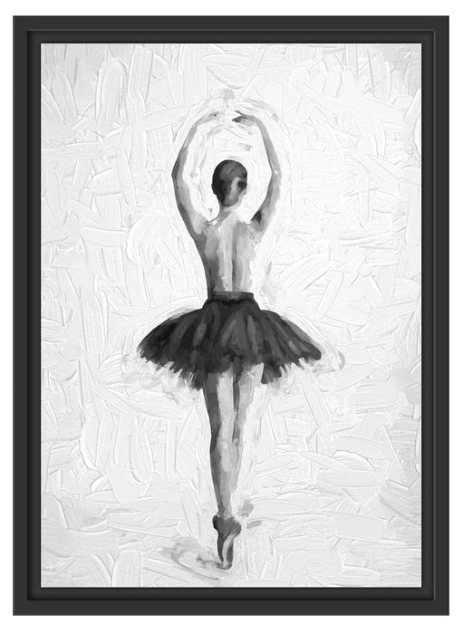 Ballerina mit nackten Oberkörper Schattenfugenrahmen 55x40