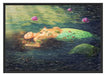 Meerjungfrau im Wasser Schattenfugenrahmen 100x70