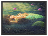 Meerjungfrau im Wasser Schattenfugenrahmen 80x60