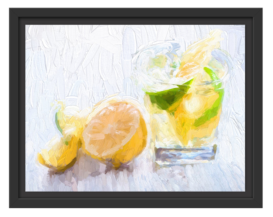 Gin Tonic Shot mit Zitronen Schattenfugenrahmen 38x30