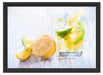 Gin Tonic Shot mit Zitronen Schattenfugenrahmen 55x40