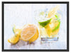 Gin Tonic Shot mit Zitronen Schattenfugenrahmen 80x60