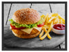 Chickenburger Pommes Schattenfugenrahmen 80x60