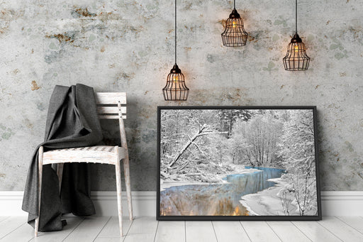 Atemberaubende Winterlandschaft Schattenfugenrahmen Wohnzimmer