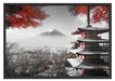 Japanischer Tempel Schattenfugenrahmen 100x70