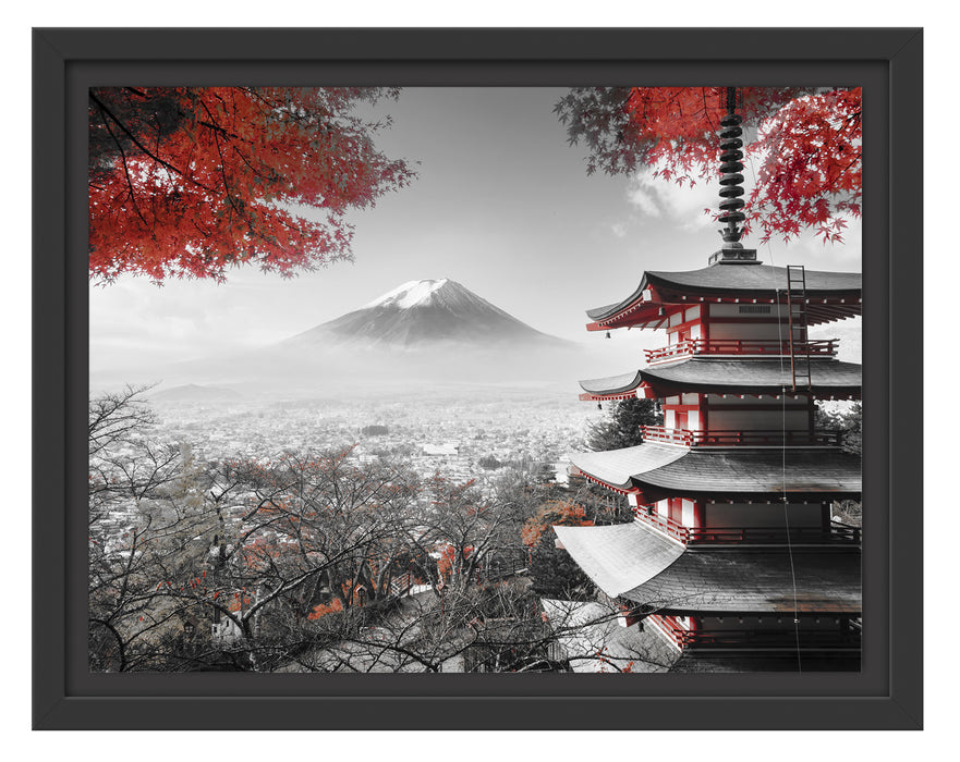 Japanischer Tempel Schattenfugenrahmen 38x30