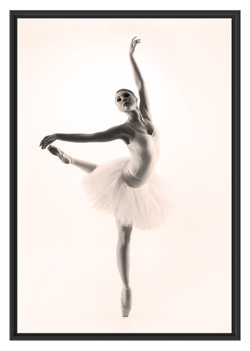 Pixxprint Ästhetische Ballerina, im Schwebe-Effekt Bilderrahmen