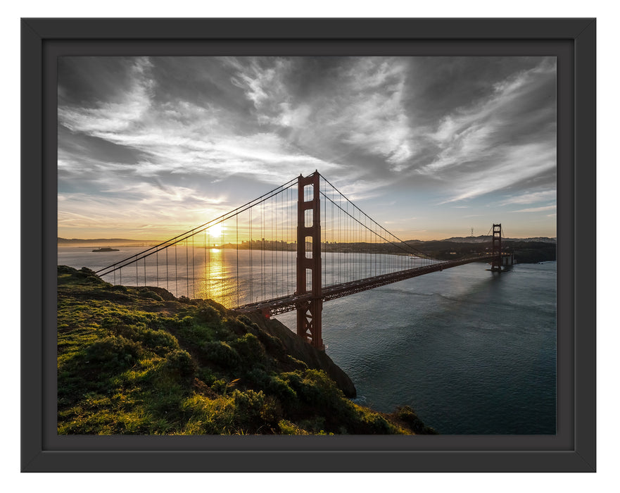 Golden Gate Bridge Ausblick Schattenfugenrahmen 38x30