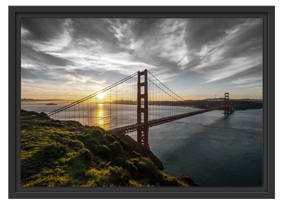Golden Gate Bridge Ausblick Schattenfugenrahmen 55x40