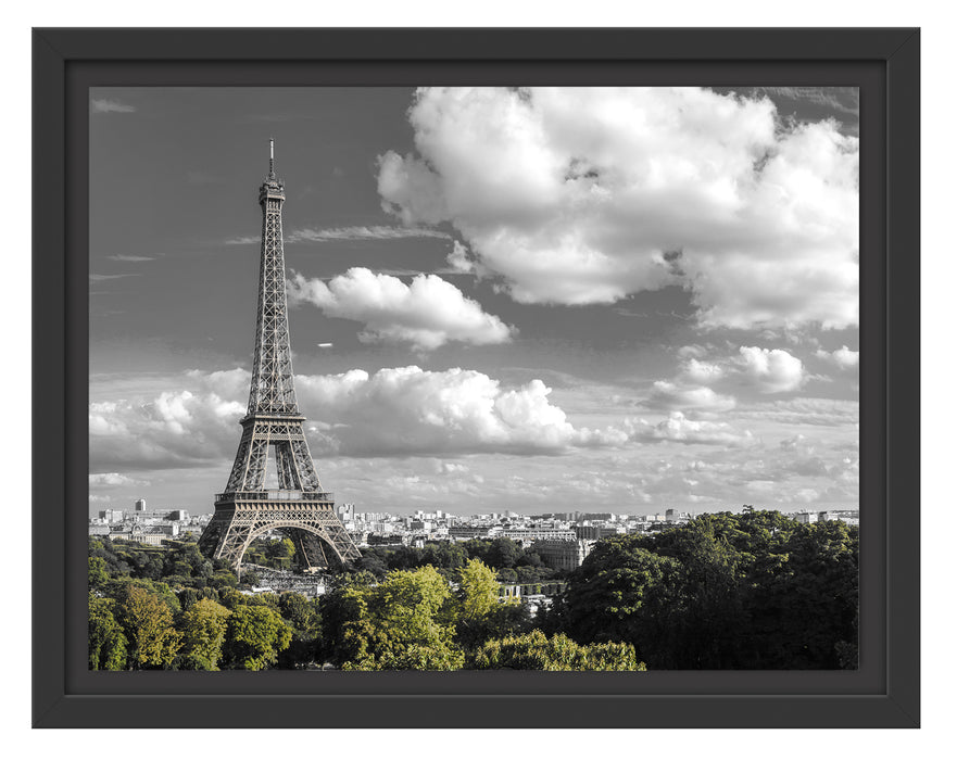 Riesiger Eiffelturm in Paris Schattenfugenrahmen 38x30