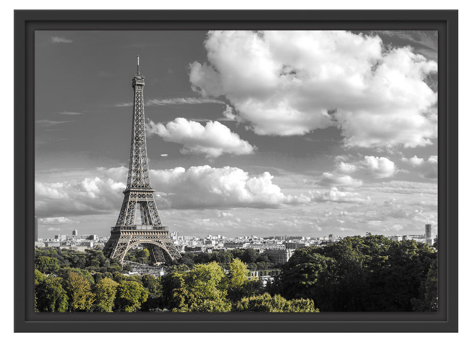 Riesiger Eiffelturm in Paris Schattenfugenrahmen 55x40
