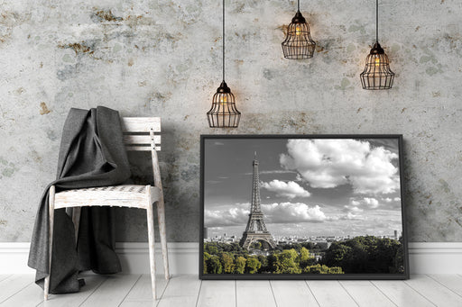 Riesiger Eiffelturm in Paris Schattenfugenrahmen Wohnzimmer