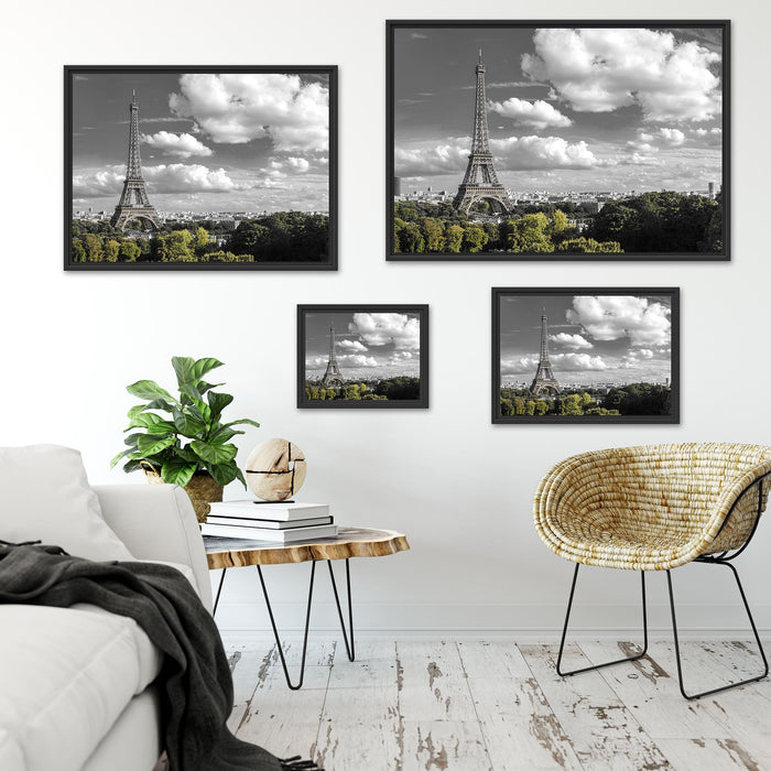 Riesiger Eiffelturm in Paris Schattenfugenrahmen Dekovorschlag