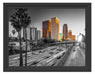Straßenverkehr in Los Angeles Schattenfugenrahmen 38x30