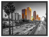Straßenverkehr in Los Angeles Schattenfugenrahmen 80x60