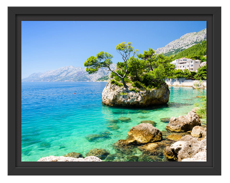 Dalmatia Strand in Kroatien Schattenfugenrahmen 38x30